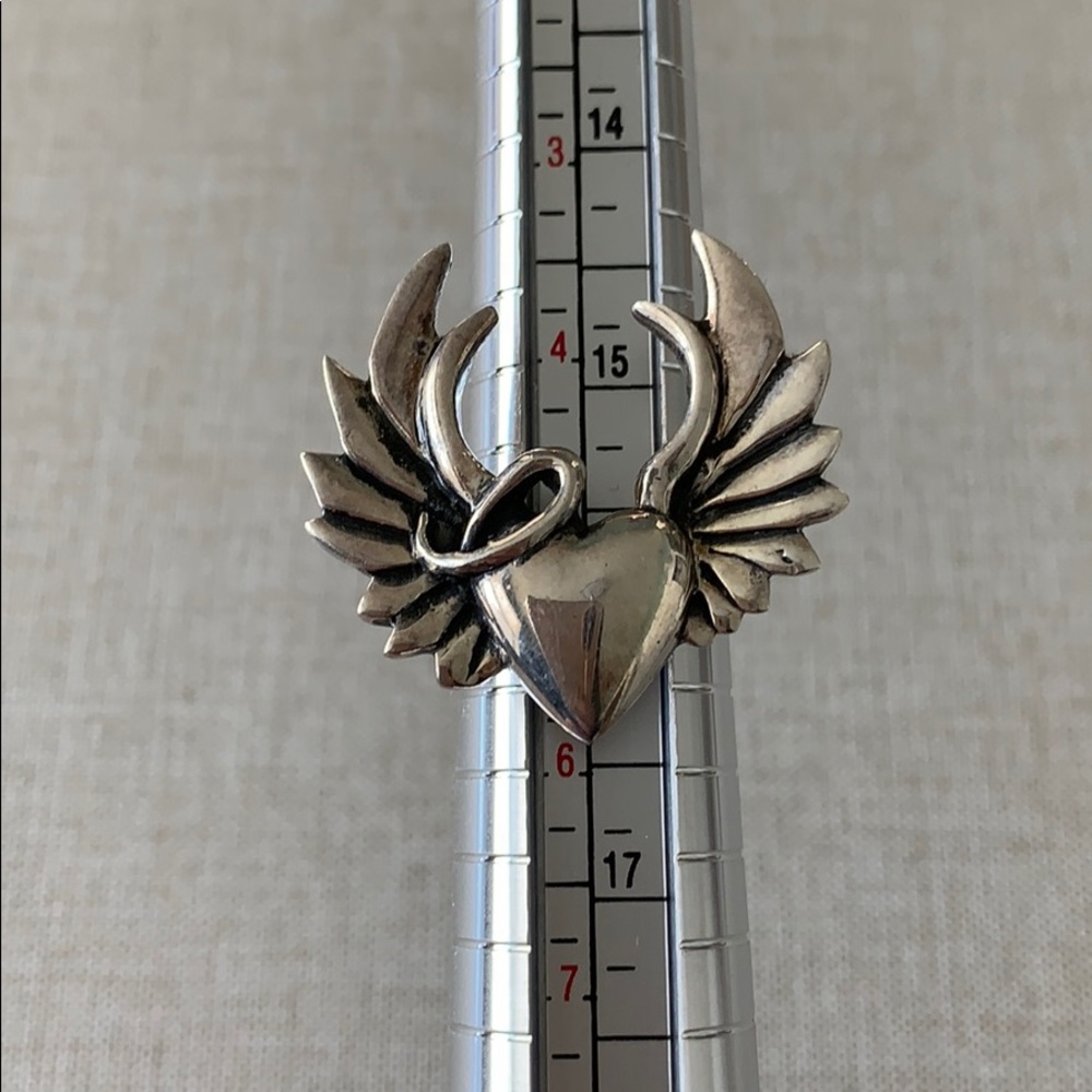 Sterling Silver Flying Heart Ring